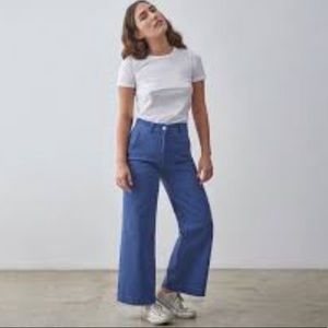 Everlane wide leg crop in marine